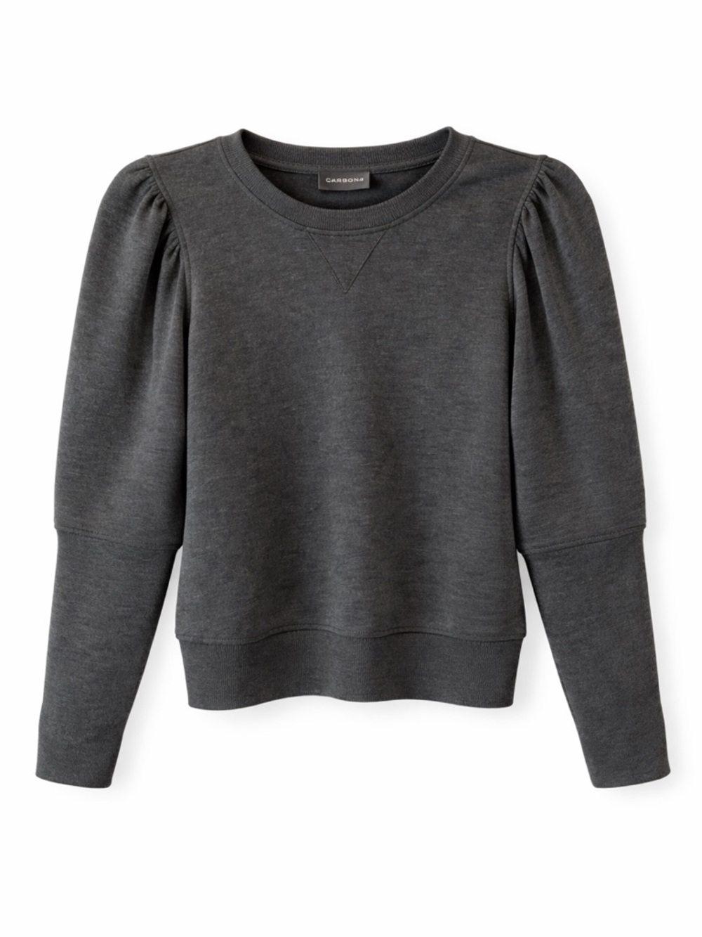 Carbon38 Puff Sleeve Sweatshirt Gray Pullover NWT Small